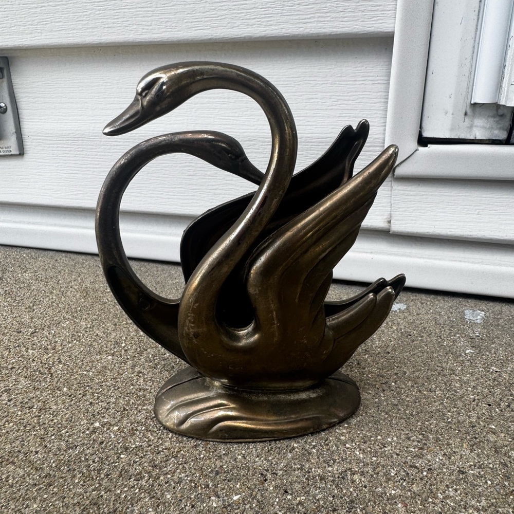 Vintage Silver Swan Letter / Napkin Holder – Elegant Décor